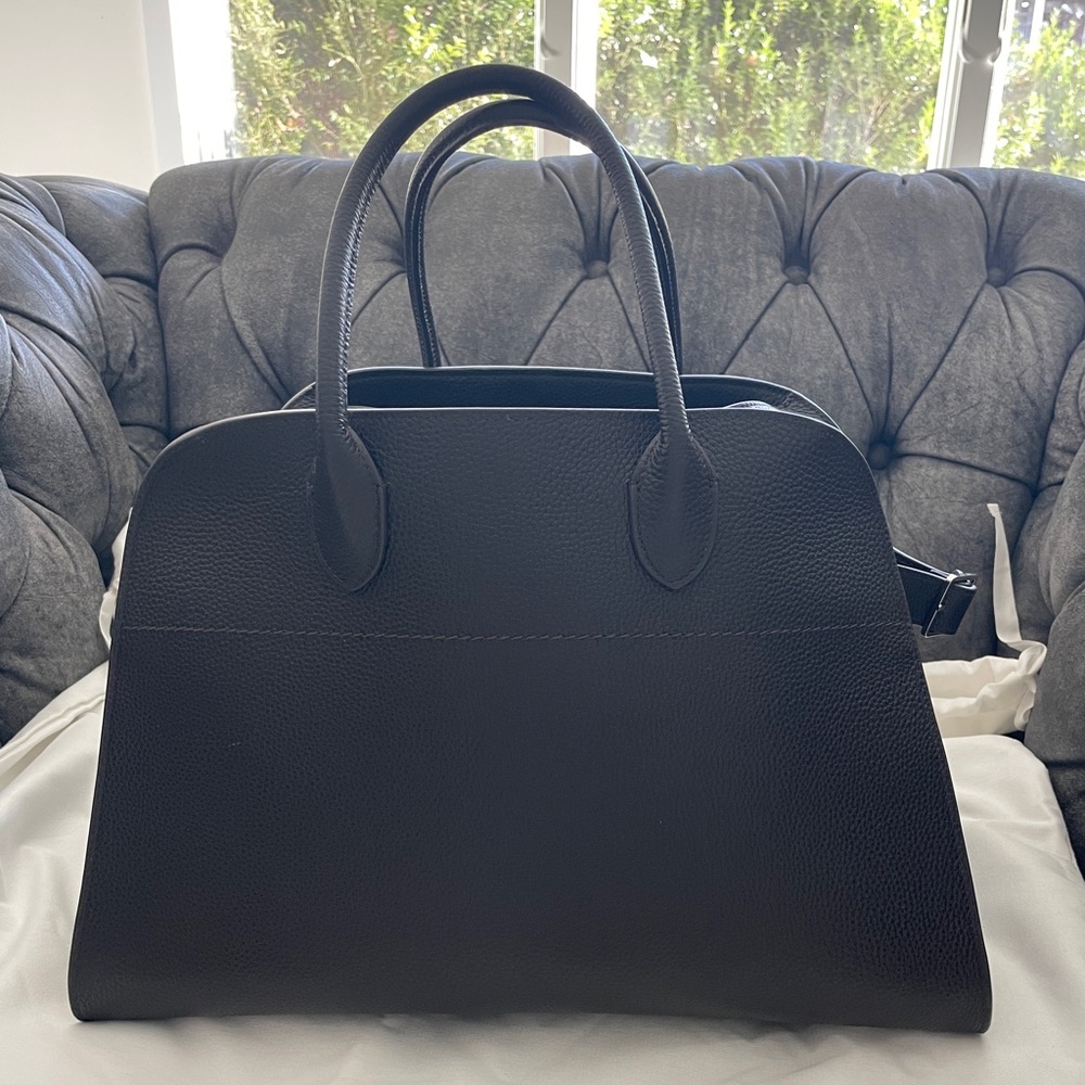 Margaux 15 coffee brown leather tote